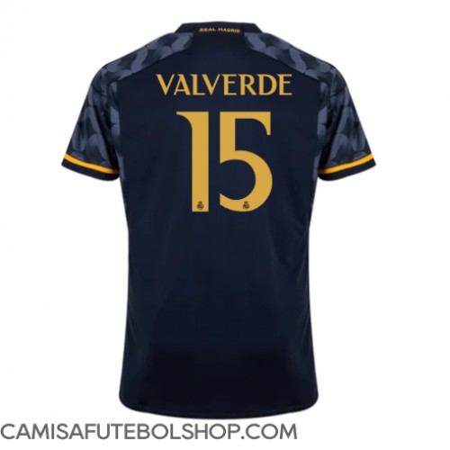 Camisa de time de futebol Real Madrid Federico Valverde #15 Replicas 2º Equipamento 2023-24 Manga Curta